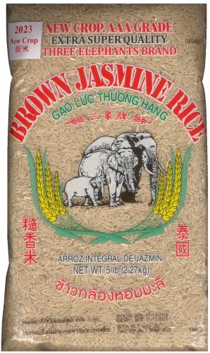 (image for) THREE ELEPHANT BROWN JASMINE RICE NEW 2023 CROP