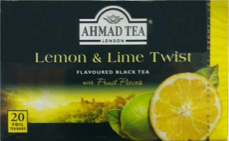 (image for) AHMAD TEA LEMON & LIME TWIST FLAVORED BLACK TEA W/ FRUIT PIECES