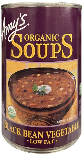 (image for) AMY'S ORGANIC BLACK BEAN VEGETABLE SOUPS LOW FAT