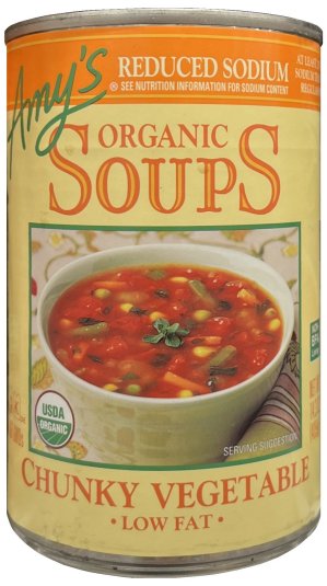 (image for) AMY'S ORGANIC SOUPS CHUNKY VEGETABLE LOW FAT