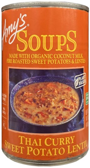 (image for) AMY'S ORGANIC THAI CURRY SWEET POTATO LENTIL SOUPS