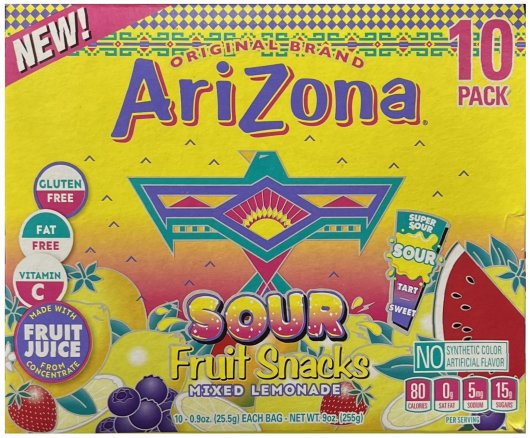 (image for) ARIZONA SOUR FRUIT SNACKS MIXED LEMONADE