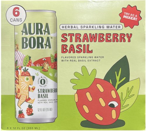 (image for) AURA BORA HERBAL SPARKLING WATER STRAWBERRY BASIL