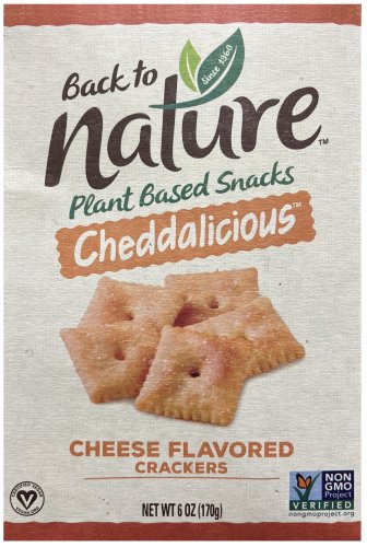 (image for) BACK TO NATURE CHEDDALICIOUS CHEESE FLAVORED CRACKERS