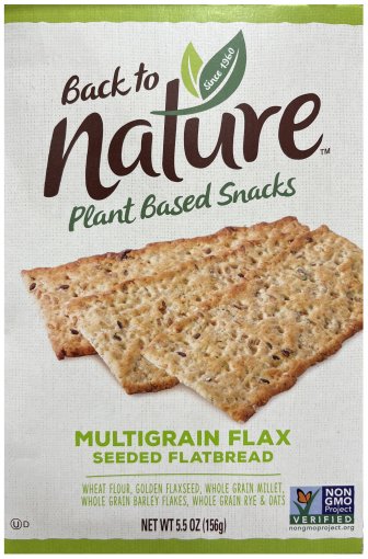 (image for) BACK TO NATURE MULTIGRAIN FLAX SEEDED FLATBREAD CRACKERS