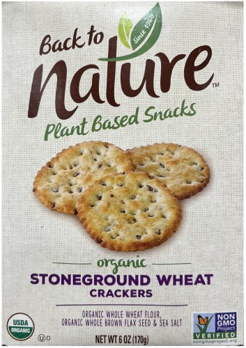 (image for) BACK TO NATURE ORGANIC STONEGROUND WHEAT CRACKERS