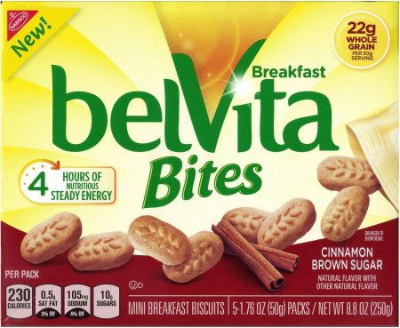 (image for) BELVITA BITES CINNAMON BROWN SUGAR MINI BREAKFAST BISCUITS