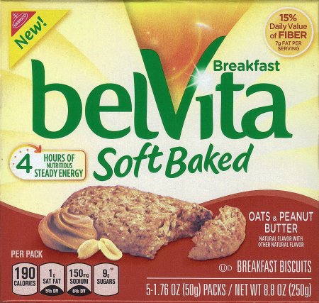 (image for) BELVITA SOFT BAKED OATS & PEANUT BUTTER BREAKFAST BISCUITS