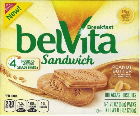 (image for) BELVITA PEANUT BUTTER SANDWICH BREAKFAST BISCUITS