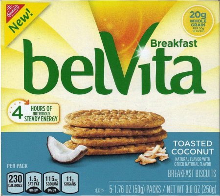 (image for) BELVITA TOASTED COCONUT BREAKFAST BISCUITS