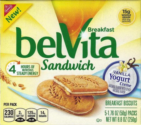 (image for) BELVITA SANDWICH VANILLA YOGURT CREME BREAKFAST BISCUIT