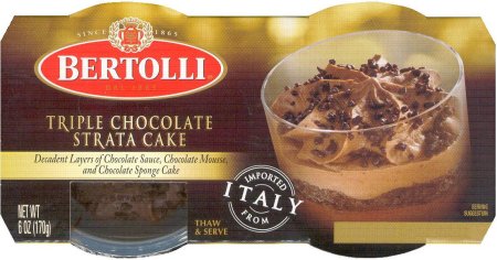 (image for) BERTOLLI TRIPLE CHOCOLATE STRATA CAKE