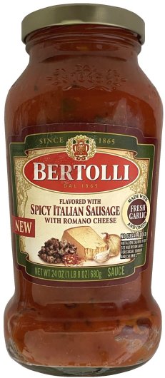 (image for) BERTOLLI SPICY ITALIAN SAUSAGE WITH ROMANO CHEESE