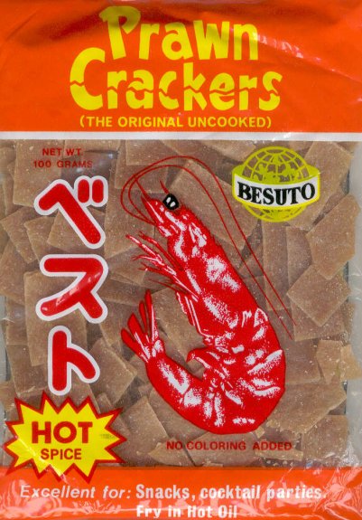 (image for) BESUTO PRAWN CRACKERS HOT THE ORIGINAL UNCOOKED