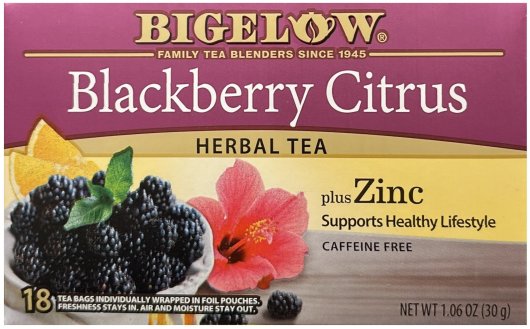 (image for) BIGELOW BLACKBERRY CITRUS PLUS ZINC HERBAL TEA