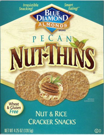 (image for) BLUE DIAMOND PECAN NUT THINS NUT & RICE CRACKER SNACKS