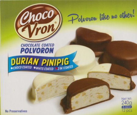 (image for) CHOCOVRON POLVORON CHOCOLATED COATED DURIAN PINIPIG CRISPED RICE