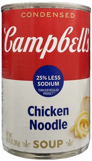 (image for) CAMPBELL'S CONDENSED CHICKEN NOODLE 25% LESS SODIUM SOUP