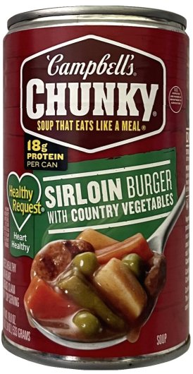 (image for) CAMPBELL'S CHUNKY SIRLOIN BURGER WITH COUNTRY VEGETABLES SOUP