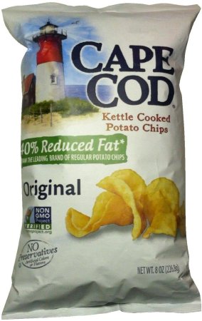 (image for) CAPE COD KETTLE COOKED POTATO CHIPS 40% REDUCED FAT ORIGINAL