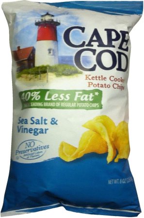 (image for) CAPE COD KETTLE COOKED POTATO CHIP 40% LESS FAT SEA SALT VINEGAR