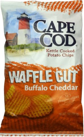 (image for) CAPE COD KETTLE COOKED POTATO CHIPS WAFFLE CUT BUFFALO CHEDDAR