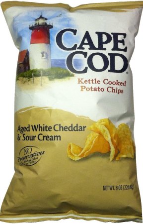 (image for) CAPE COD KETTLE COOKED POTATO CHIPS WHITE CHEDDAR & SOUR CREAM