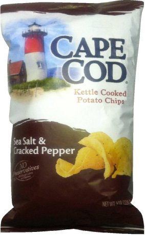 (image for) CAPE COD KETTLE COOKED POTATO CHIPS SEA SALT & CRACKED PEPPER