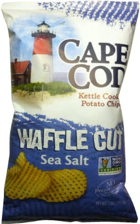 (image for) CAPE COD KETTLE COOKED POTATO CHIPS WAFFLE CUT SEA SALT