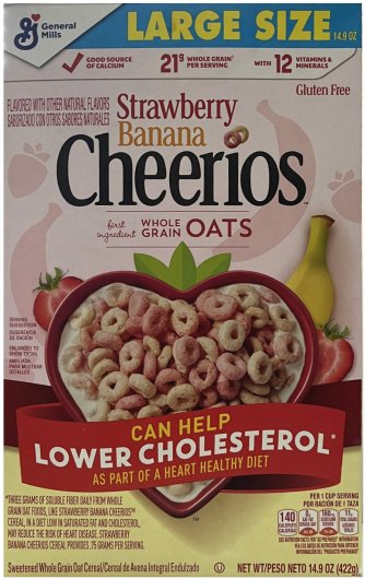 (image for) GENERAL MILLS CHEERIOS STRAWBERRY BANANA WHOLE GRAIN OATS