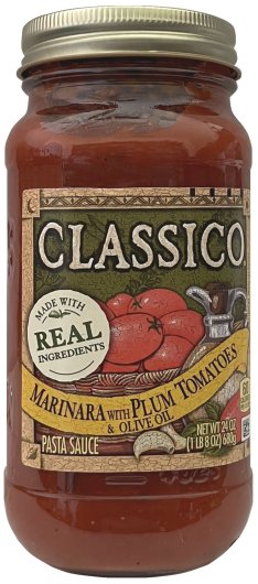 (image for) CLASSICO MARINARA WITH PLUM TOMATOES & OLIVE OIL PASTA SAUCE