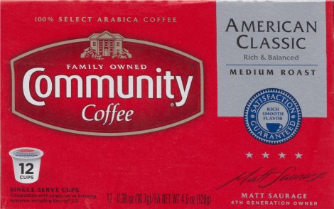 (image for) COMMUNITY COFFEE AMERICAN CLASSIC MEDIUM ROAST K-CUP PODS