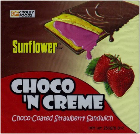 (image for) CROLEY SUNFLOWER CHOCO 'N CREAM CHOCO COATED STRAWBERRY SANDWICH