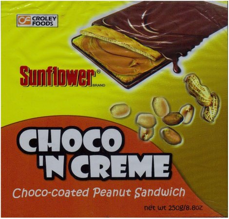 (image for) CROLEY SUNFLOWER CHOCO 'N CREAM CHOCO COATED PEANUT SANDWICH