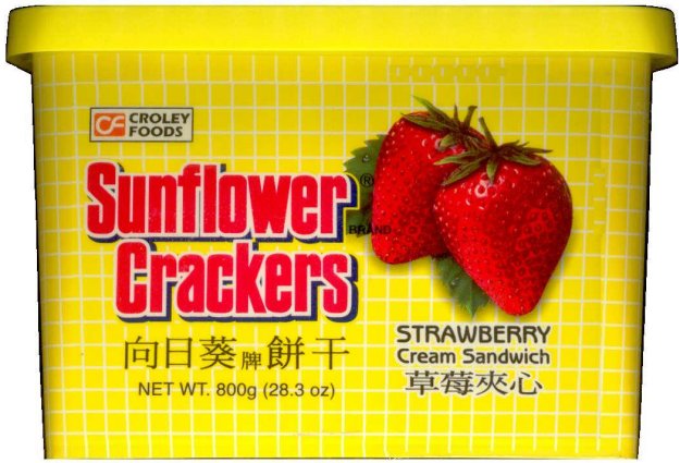 (image for) CROLEY SUNFLOWER CRACKERS STRAWBERRY CREAM SANDWICH