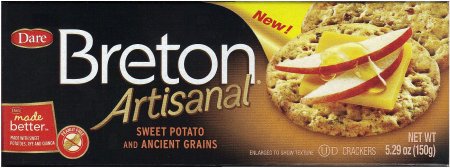 (image for) DARE BRETON ARTISANAL CRACKERS SWEET POTATO AND ANCIENT GRAINS