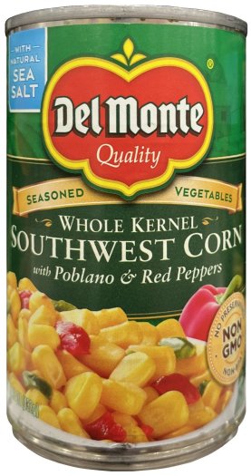 (image for) DEL MONTE WHOLE KERNEL SOUTHWEST CORN WITH POBLANO & RED PEPPERS