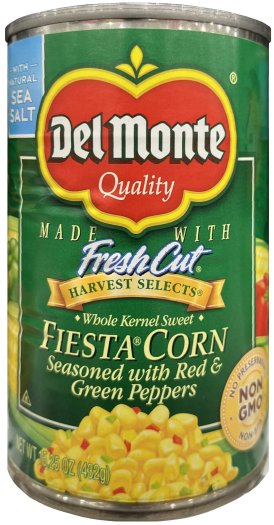 (image for) DEL MONTE WHOLE KERNEL SWEET FIESTA CORN SEASONED WITH RED & GREEN PEPPERS