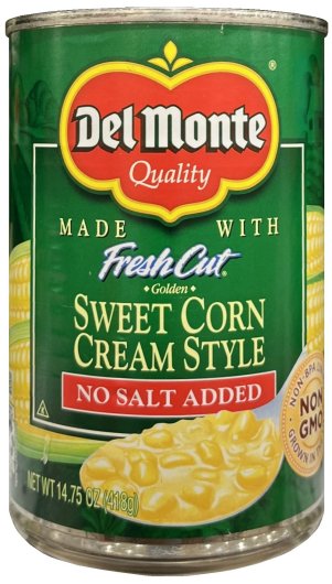 (image for) DEL MONTE GOLDEN SWEET CORN CREAM STYLE NO SALT ADDED