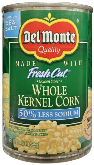 (image for) DEL MONTE WHOLE KERNEL CORN 50% LESS SODIUM