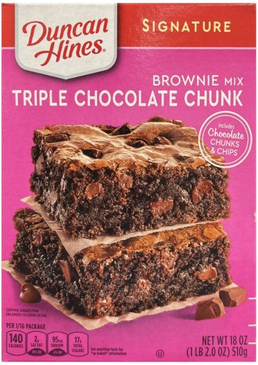 (image for) DUNCAN HINES SIGNATURE TRIPLE CHOCOLATE CHUNK BROWNIE MIX