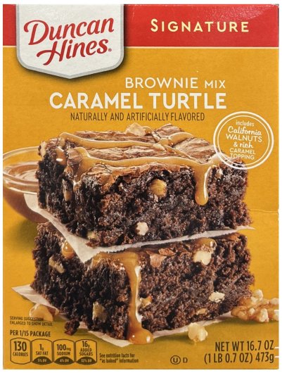 (image for) DUNCAN HINES SIGNATURE CARAMEL TURTLE BROWNIE MIX