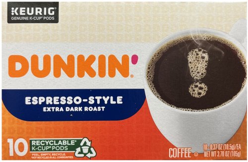 (image for) DUNKIN' ESPRESSO-STYLE EXTRA DARK ROAST COFFEE K-CUP PODS