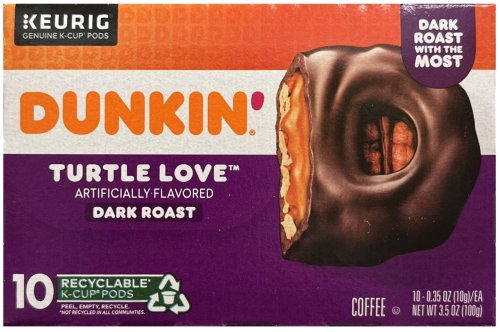 (image for) DUNKIN' TURTLE LOVE DARK ROAST COFFEE K-CUP PODS