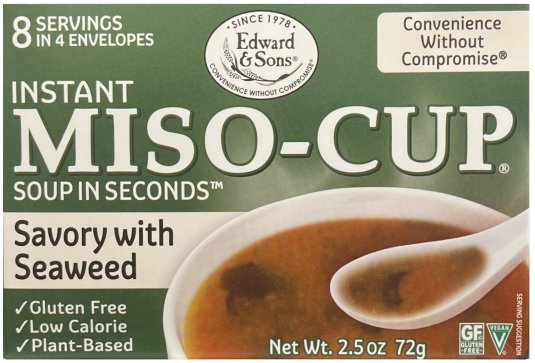 (image for) EDWARD & SONS INSTANT MISO-CUP SOUP SAVORY WITH SEAWEED