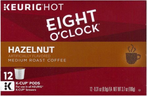 (image for) EIGHT O'CLOCK HAZELNUT MEDIUM ROAST COFFEE K-CUP PODS