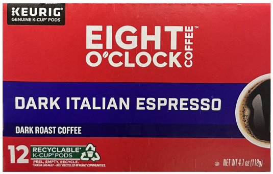 (image for) EIGHT O'CLOCK DARK ITALIAN ESPRESSO DARK ROAST COFFEE K-CUP PODS