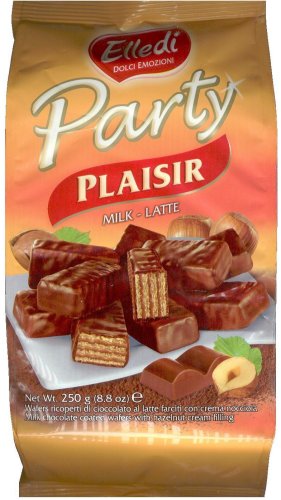 (image for) LAGO PARTY PLAISIR MILK CHOCOLATE WAFERS W/ HAZELNUT FILLING