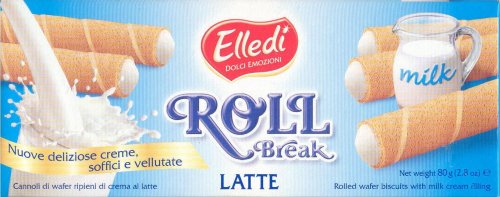 (image for) LAGO ROLLED WAFER BISCUITS WITH MILK CREAM FILLING