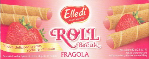 (image for) LAGO ROLLED WAFER BISCUITS WITH STRAWBERRY CREAM FILLING